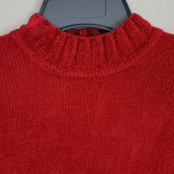 Suéter Gymboree Rojo Terciopelo Estampado Cuello Simulado M Foto 4 de 4