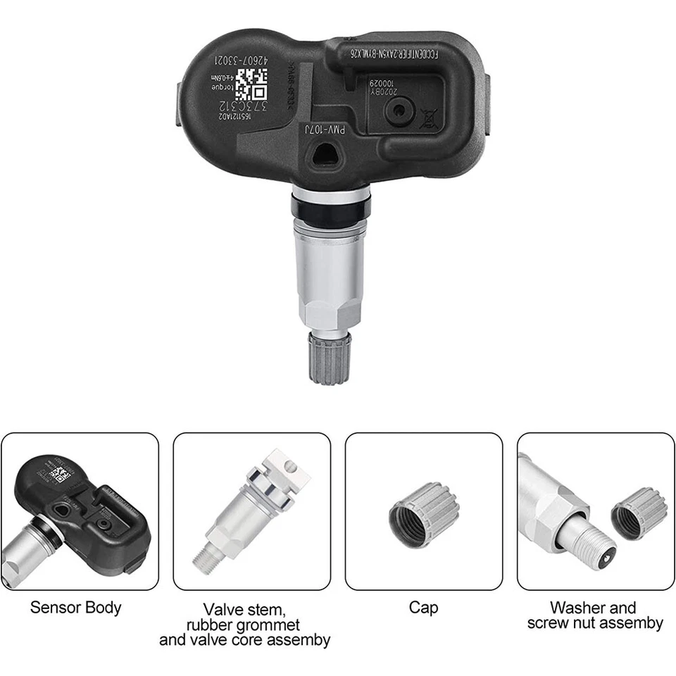 Sensor de presión de neumáticos TPMS PMV-107J para Toyota Highlander 42607-33 2010-2013 4 piezas Foto 2 de 4