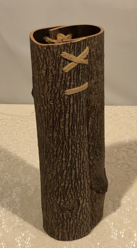 Vintage 1988 Holiday & Garshwiler Ugli Outer Tulip Poplar Bark Basket 11" Vase - Picture 11 of 22