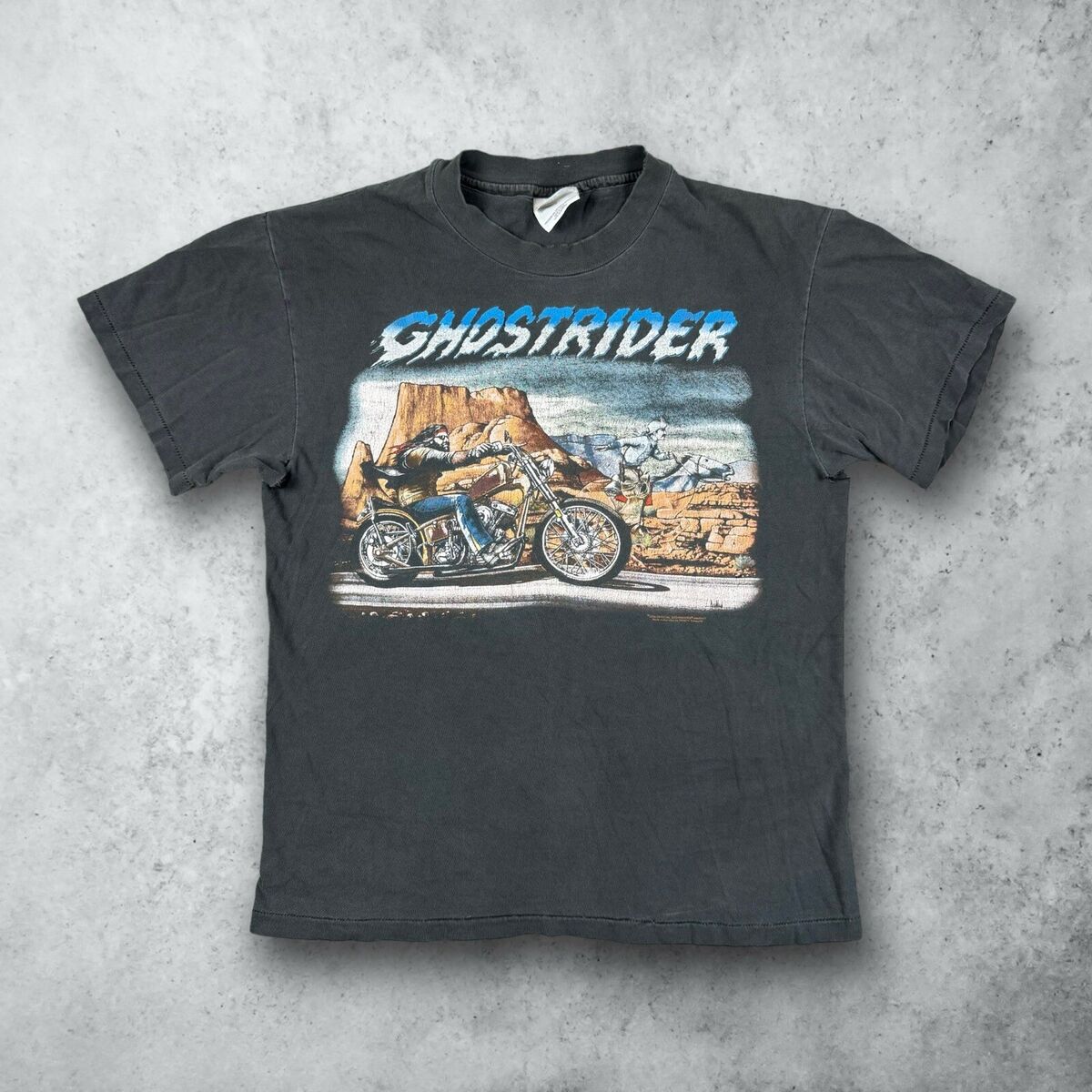 Vintage 90s Ghostrider Easyrider Motorcycle T-Shirt Black Vintage 90s Ghostrider Easyrider Motorcycle T-Shirt Black