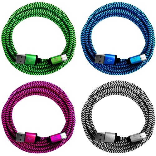 50cm Nylon USB Typ C Ladekabel für Samsung Galaxy S21+ S20+ S22+ Huawei P40 pink - Bild 2 von 2