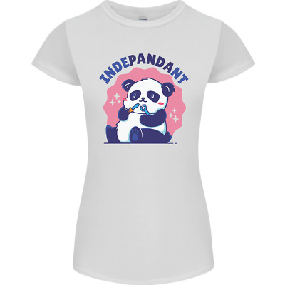 Lustiges Damen-T-Shirt Indepandant unabhängiger Pandabär zierlich geschnitten