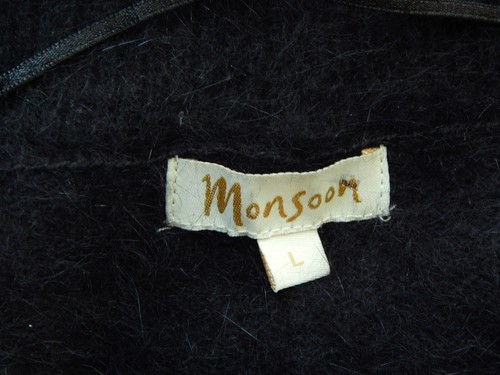 🔻Monsoon Long Sleeve Black Bolero Cardigan open front Size L 70% Angora - Picture 4 of 8