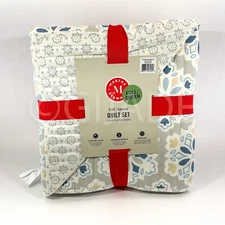 Martha Stewart 3 Piece Full /Queen 90" x 90" Quilt Bedding  Soft New