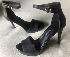 NEW Nine West Querrey black dance high heels women shoes 7.5 sexy formal Strap
