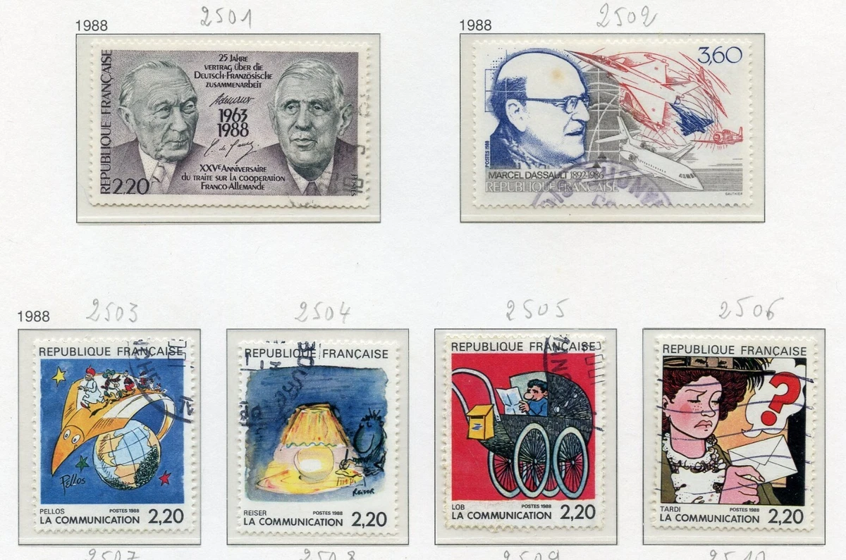 Timbres français oblitérés de 1961 à 1970 en lot