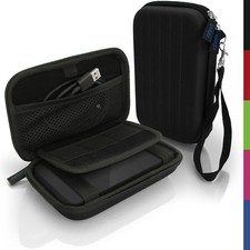 Black Hard Case Cover Pouch for Portable External Hard Drive 160 x 93.5 x 21.5mm