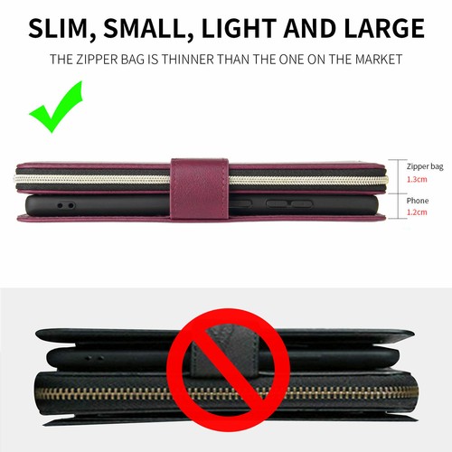 Zipper Leather Wallet Case For Samsung A14 A71 A53 A12 A32 A42 A13 A51 A33 5G - Picture 50 of 65