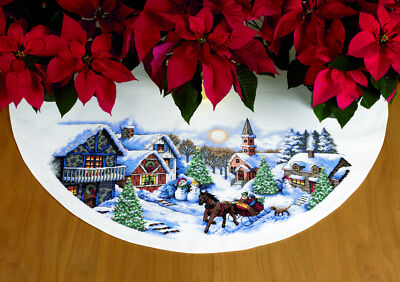Dimensions Counted Cross Stitch Kit: Tree Skirt: Sleigh Ride
