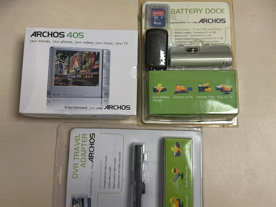 Archos 405 Mediaplayer versiegelt neu mit Zubehör Video