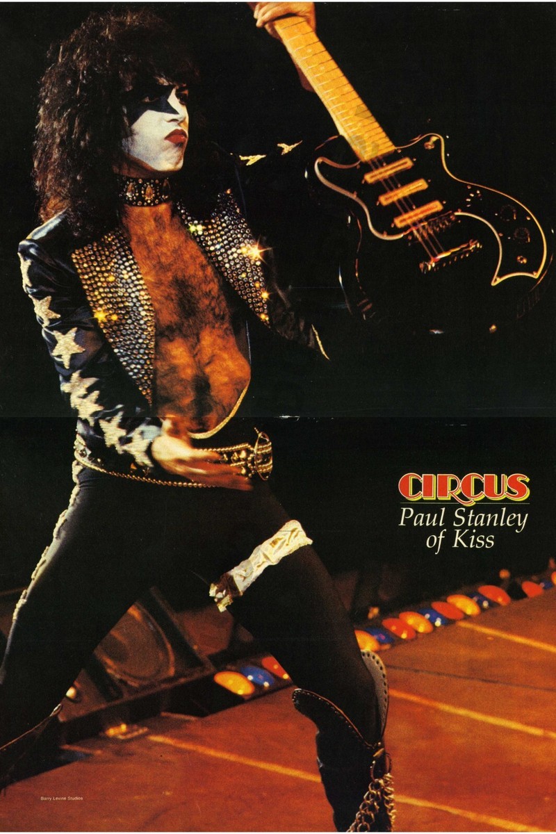 1978 Paul Stanley KISS Metal Band Poster Size MAGAZINE PHOTO Fan