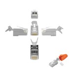 100x Netzwerkstecker RJ45 Stecker für Cat 6a 7 8 Verlegekabel Knickschutz AWG23