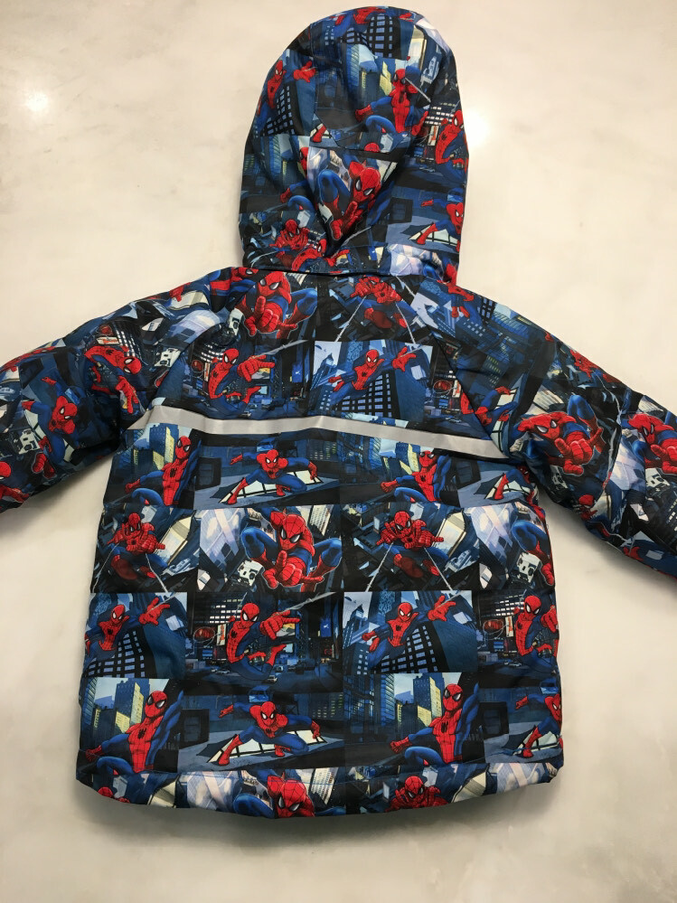 H&M Sport Marvel Spiderman Boys Winter Jacket Size 1/2 -2 Years