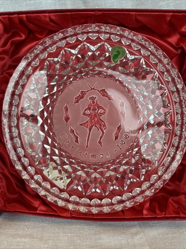 Waterford CRYSTAL 1993 Lords-a-Leaping Christmas plate platter tray dish 8” - Picture 2 of 6