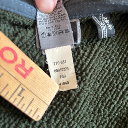 REI Jacket Full Zip Fleece Mens L Polartec Ribbed Stretch Cozy Outdoor Green - Picture 7 of 10