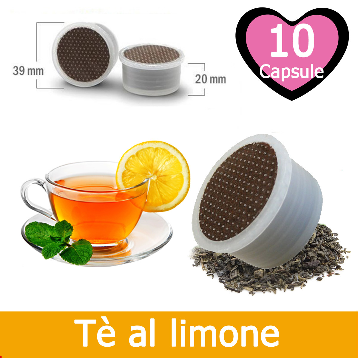 10 Capsule Tè al Limone Kickkick Cialde Compatibili LAVAZZA ESPRESSO POINT