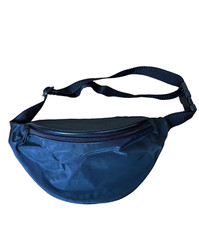 Vtg Black Fanny Pack Waist Belt Bag Simple Basic Costume Theme 80s Party