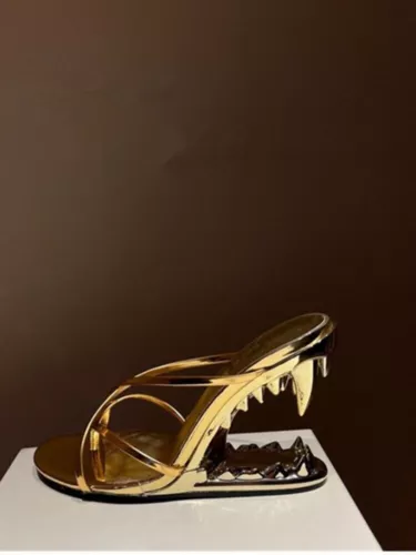 Nuevas Sandalias de Metal con Tacones Perfilados Moda Sandalias de Tacón Alto para Mujer - Imagen 35 de 39