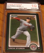 DREW STOREN Rookie****2010 Bowman CHROME----GEM Mint 10***NATIONALS---Mad Dog