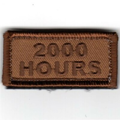 USAF AIR FORCE FSS 2000 HOURS DESERT HOOK & LOOP EMBROIDERED JACKET PATCH