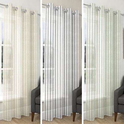 Streifen Voile Netz Panel in 3 Farben erhältlich - Ösenüberschrift - portofrei