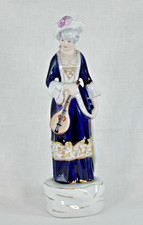 VINTAGE ROYAL DUX BOHEMIA MUSICIAN FIGURE LADY HOLDING A MANDOLIN 1960-1978