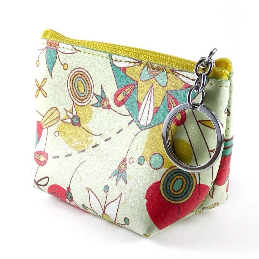 Floral Mini Coin Purse for Cards and Small Essentials