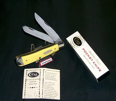 Case XX 3254 Knife Circa-1985 (5) Dot Yellow Delrin Handles W