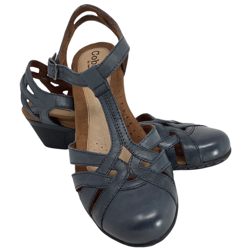 Cobb Hill Leather Blue 1.5 Heel Sandals Shoes Suede Lined Cushioned 8  Narrow | eBay