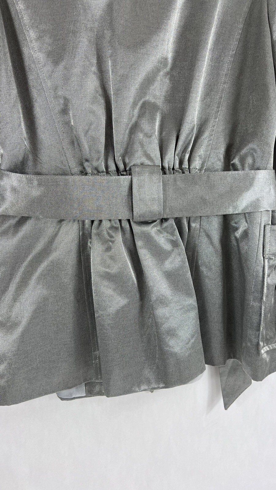 CACHE Jacket Small  Metallic, Chic Silver Full Zi… - image 9