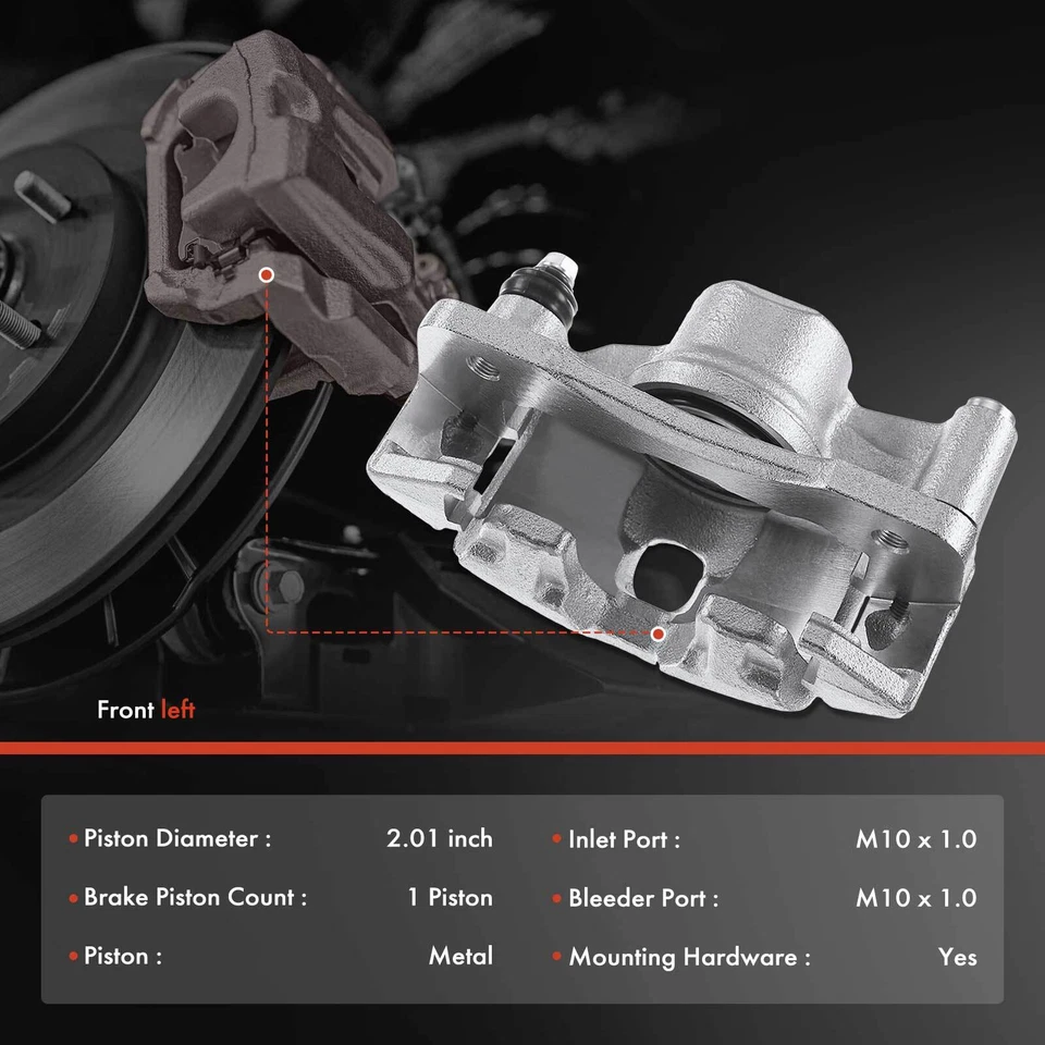 Pinza de freno delantera izquierda con soporte para Honda Civic 1990-2000 Civic Del Sol CRX Foto 2 de 4