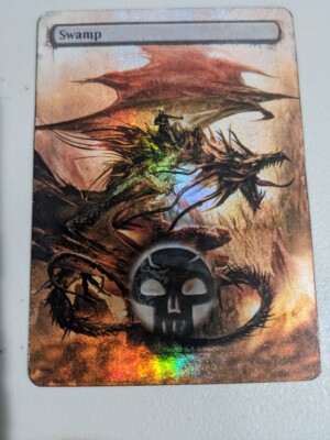 FOIL MTG ALT SWAMP Dragon Wraith Spirit Knight COMMANDER EDH CUBE FOIL BONUS