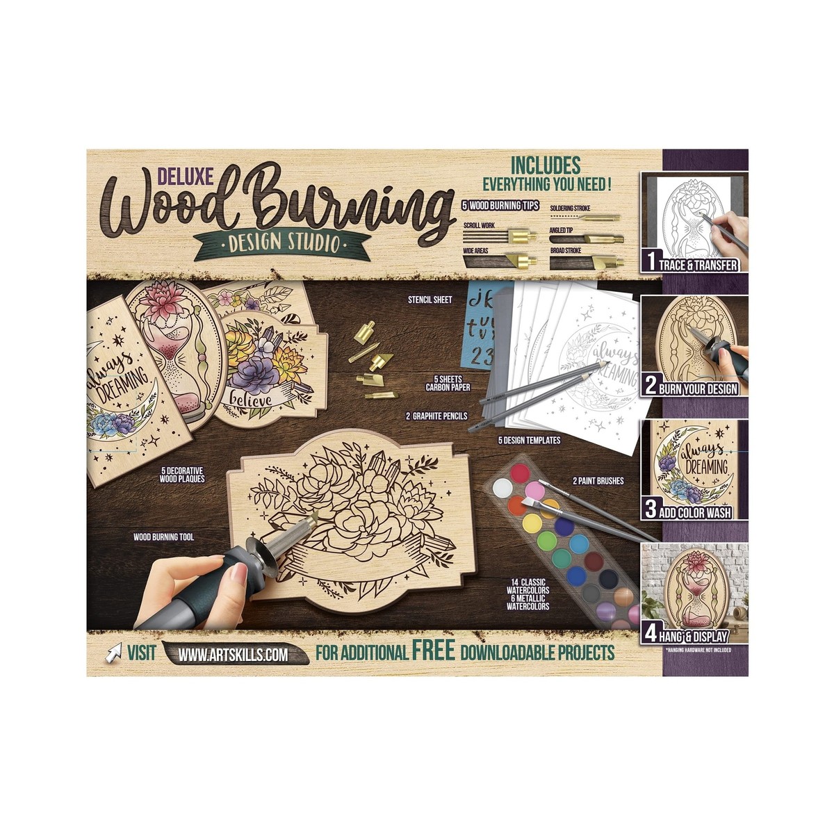 ArtSkills Wood Burning Kit for Beginners - Deluxe Pyrography Wood Engraving  A... 672125072776 | eBay