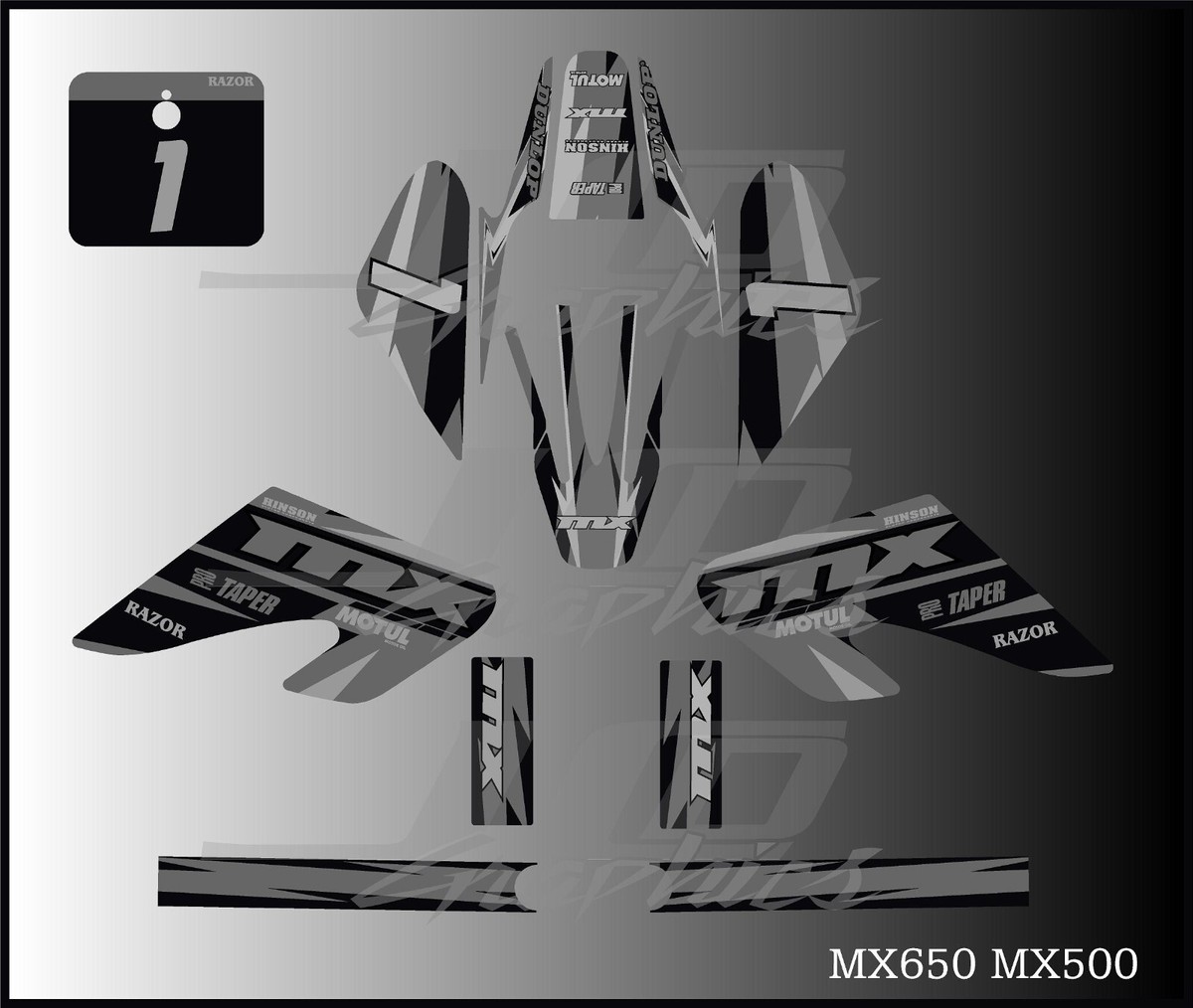 Razor MX500 MX650 graphics kit decals THICK AND HIGH GLOSS | eBay