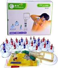 Kangzhu~24-Cup~Biomagnetic~Chinese Cupping-Therapy Set~New~Open Box