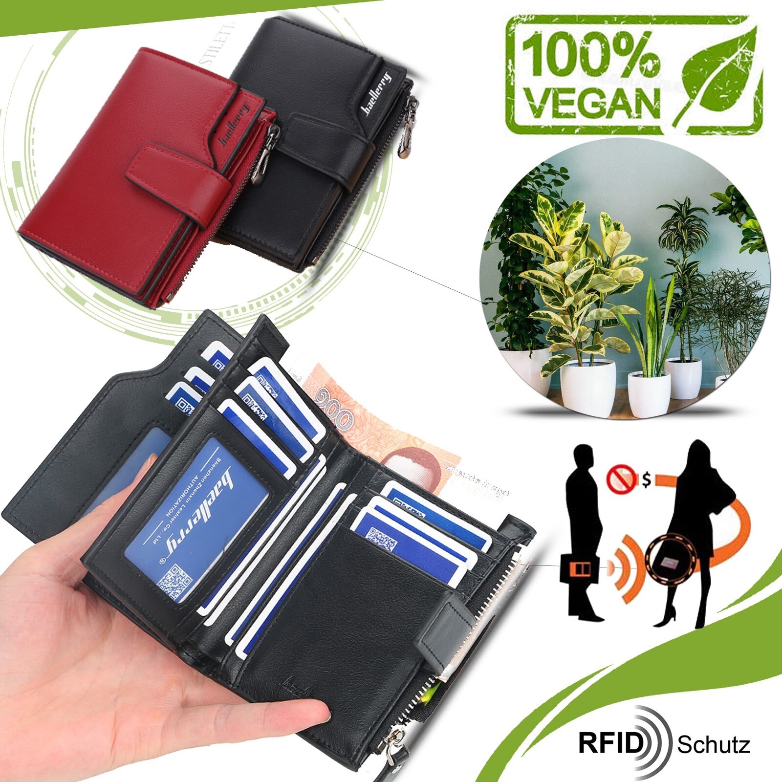 4 Stück Kleine Geldbörsen Alpaka & Kaktus Design - Münzbörsen Für Frauen Kompakt 9x12cm