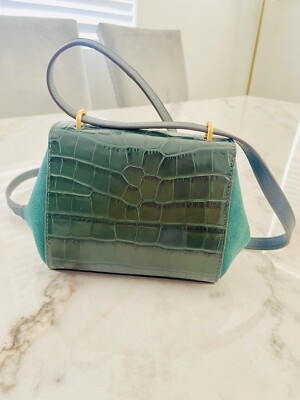 Tory Burch Juliette Embossed Mini Crossbody Shoulder Bag Deep Kelp