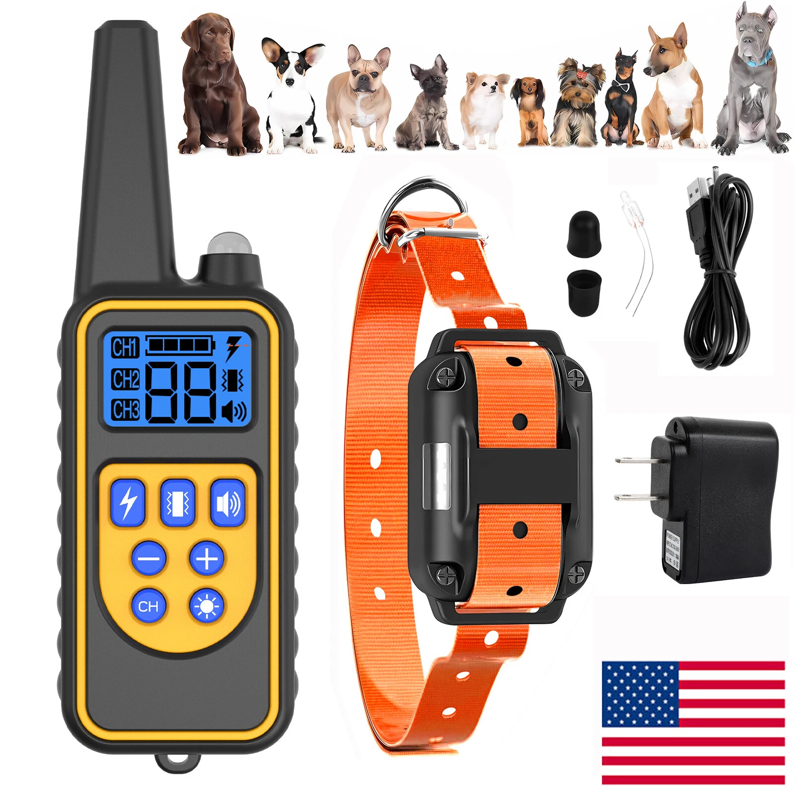 3000 FT Remote Dog Shock Training Collar Rechargeable Waterproof Pet Trainer US
Opens in a new windo