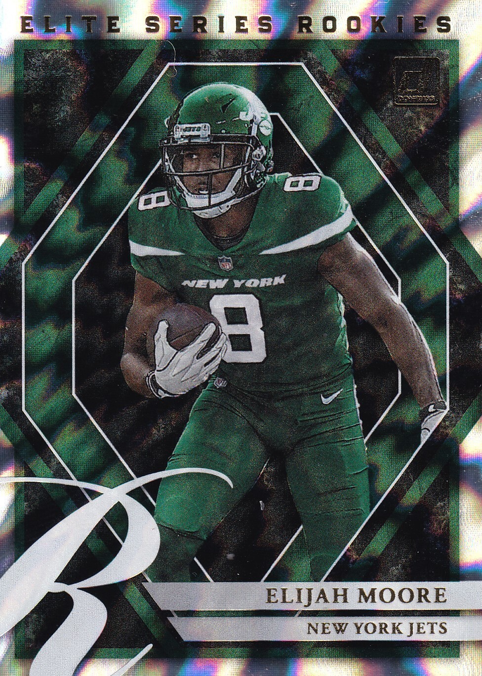 2021 Panini Donruss Elite Series Rookies Elijah Moore RC ESR-EMO Jets
