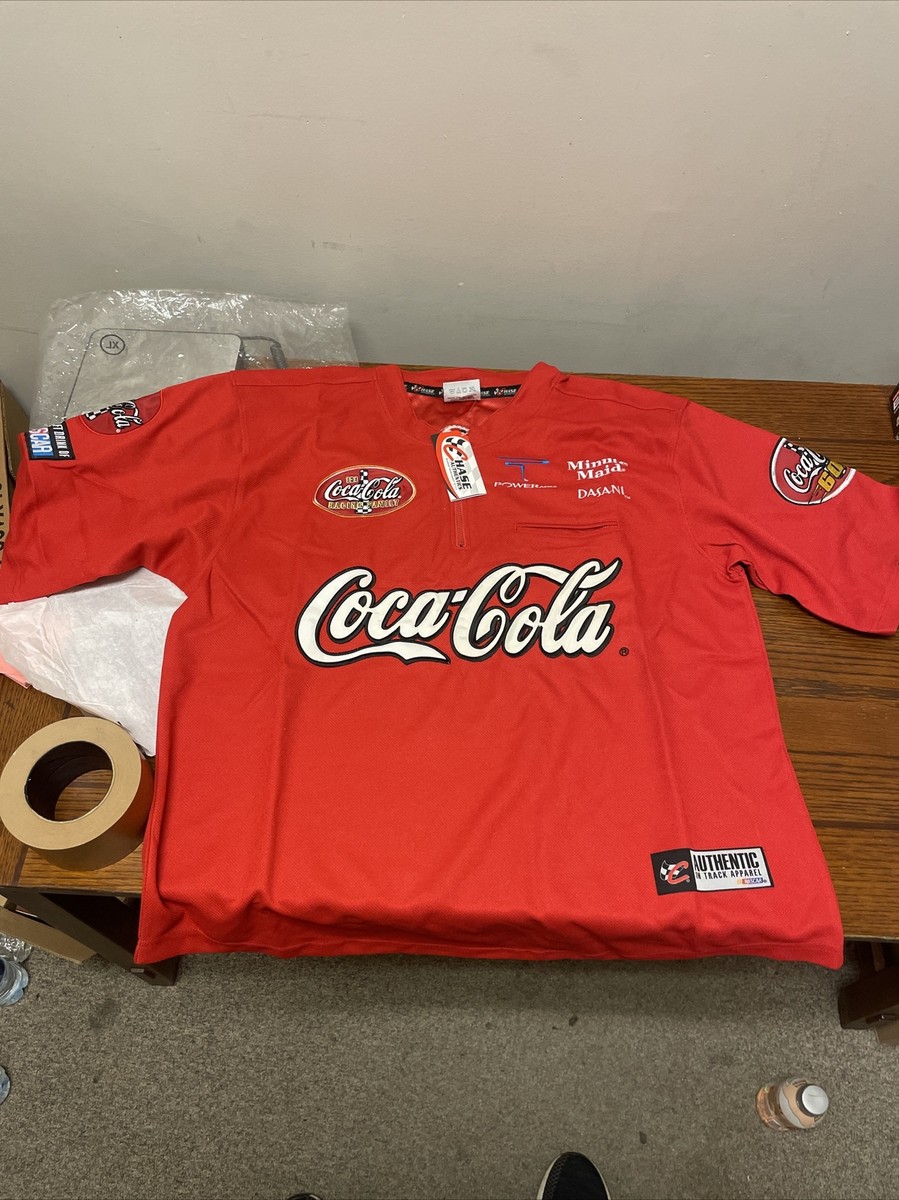 VINTAGE Chase Authentic Quarter-Zip Short Sleeve Coca-Cola Nascar