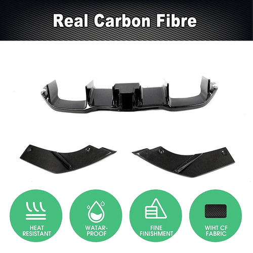 For BMW 2Series F87 M2 Coupe 15-19 Real Carbon Rear Bumper Diffuser Lip Spoiler - Picture 6 of 12