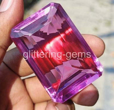 Certified 402 Ct Natural Purple Alexandrite Emerald Shape IGL Loose Gems 6YHD