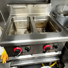 Commercial Countertop Deep Fat Fryer Double Tank 2 Pots with 2 Baskets