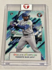 2025 Topps Pristine Aqua #76 Orelvis Martinez (RC) /199 Encased Blue Jays