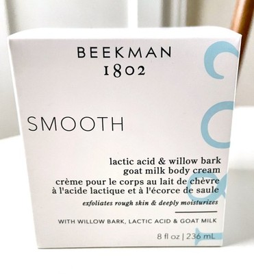 Beekman 1802 SMOOTH Lactic Acid & Willow Bark Goat Milk Body Cream - 8 oz - NIB