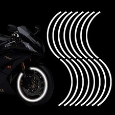 16pcs 17-19'' Reflective Wheel Rim Stripe Decal Sticker for Style 1 White