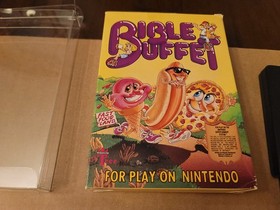 Bible Buffet (Nintendo NES, 1993) Box, Manual, Registration Game Sleeve - Tested