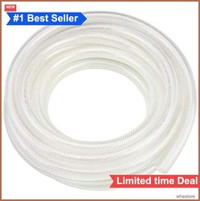 3/8 ID x 50 Ft Clear Braided PVC Hose Tubing Heavy Duty Reinforced 225 PSI