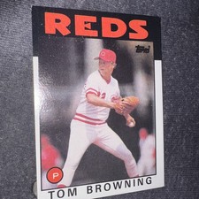 Tom Browning 1986 Topps #652 - Cincinnati Reds - PRINT ERROR - White Specks