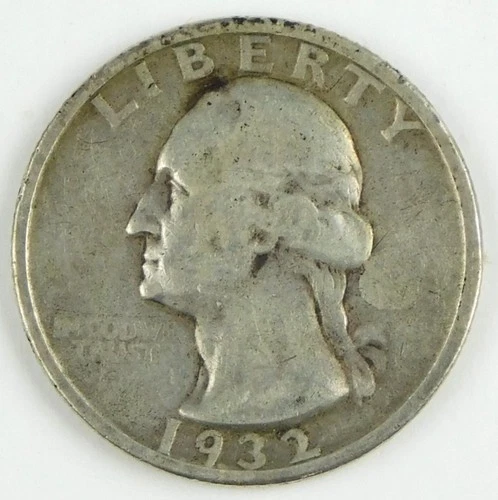 1932-S 25c Washington Silver Quarter F Fine Circulated Coin C4181